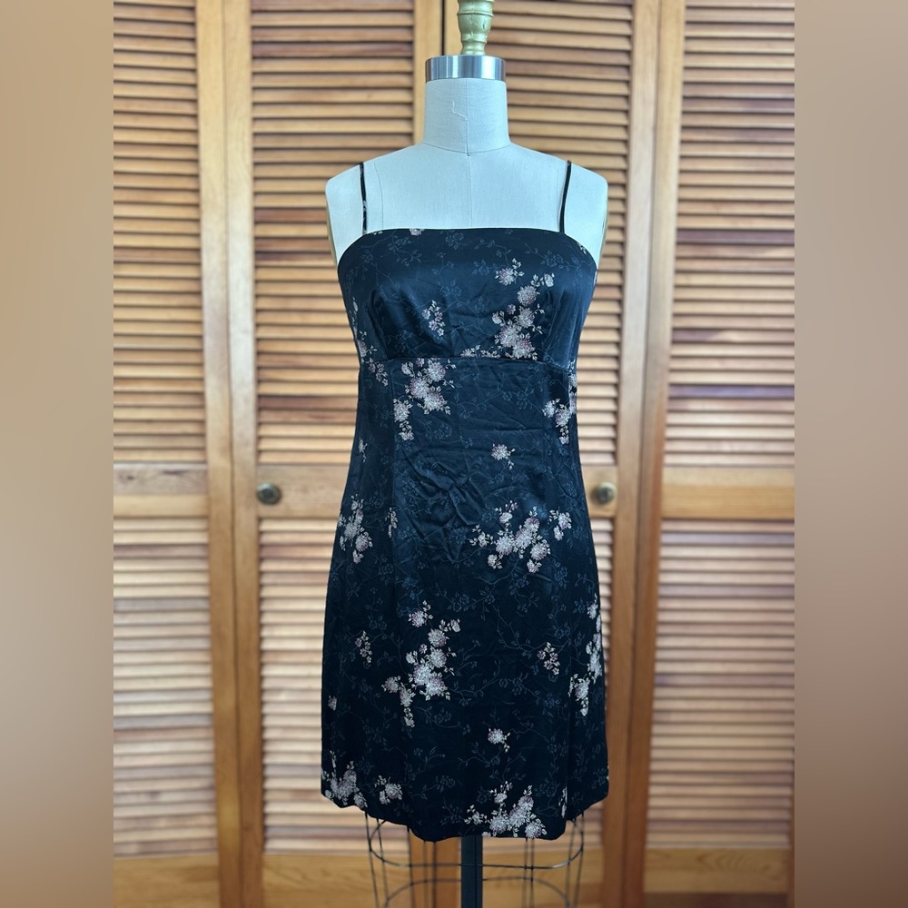 All that Jazz Black Strapless Floral Dress